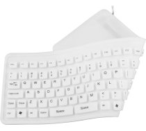 Silikona tastatūra ek126w usb/otg ūdensizturīga balta