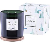 AVA & MAY Finland Large Scented Candle (500g) - vegānu sojas vaska svece ar 70 stundu degšanas laiku - ar augstas kvalitātes fenheļa, krustnagliņu un dzintara aromātisko eļļu