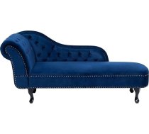 Beliani Retro récamière Chesterfield stilā, kreisās puses samta audums, zils Nimes