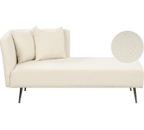 Beliani Riom Bouclé Chaise Longue kreisā puse ar polsterētu atzveltni Metāla rāmis Modern White