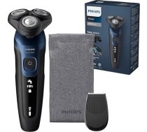 Philips skuveklis Series 5000 - Elektrischer Nass- & Trockenrasierer für Herren in Metallic-Blau mit Präzisionstrimmer & weicher Transporttasche (Modell S5465/18)