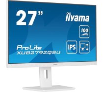 iiyama Prolite XUB2792QSU-W6 68,5 cm 27 collu IPS LED monitors WQHD 100 Hz HDMI DP USB 3.2 FreeSync Augstuma regulēšana Pivot Balts