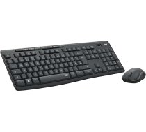 Logitech MK295 bezvadu tastatūras peles komplekts ar klusā pieskāriena tehnoloģiju, īsceļu pogām, optisko vadīklu, Nano USB uztvērēju, bez kavēšanās bezvadu savienojums, QWERTZ izkārtojums - melns