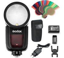 Godox V1S apaļā kameras zibspuldze, HSS kameras zibspuldze Sony DSLR kamerām ar litija akumulatoru, paredzēta Sony a7RII a7R a58 a99 a7RIII a7R3 a9 a77II a77 a77 a350 ILCE6000L