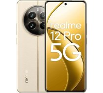 realme 12 Pro 5G viedtālrunis, 8 + 256 GB, Sony portretu kamera ar 2X optisko tālummaiņu, IMX882 OIS kamera, 6,7 collu 120 Hz izliekts Vision displejs, 67 W SUPERVOOC uzlāde, 5000 mAh cietā baterija, bēšs