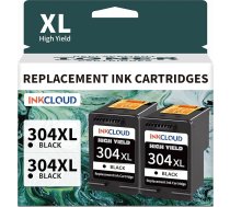 INKCLOUD 304XL Schwarz Ersatz für HP 304 Druckerpatronen Schwarz XL für HP Envy 5030 5010 5020 5000 5032 für HP DeskJet 3750 3760 2620 3720 2630 2622 3762 3735 (2 Schwarz)