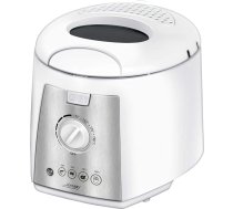 MPM MFR-07 Compact Electric Fryer 1,5 litru mazgājams neslīpo trauku regulators līdz 190°C BPA Free 1100W 1200 nerūsējošais tērauds 1,5 litri balts