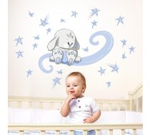 Kina - R00094 Bērnu sienas uzlīme Ekoloģiska un hipoalerģiska, mīksta, pārlīmējama auduma efekts - Stars Dream Cute Newborn Sienas apdare Bērnistabas pašlīmējošās tapetes