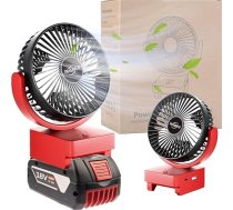 Portatīvs bezvadu ventilators Bosch 18V GBA akumulatoram, bezsuku motora akumulatora ventilators ar USB A+C ātro uzlādi kempingam, darbnīcai un būvlaukumam (bez akumulatora)