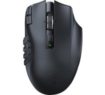 Razer Naga V2 HyperSpeed - Ergonomiska bezvadu MMO spēļu pele (19 programmējamas pogas, bezvadu (2,4 GHz), Bluetooth, līdz 250 stundām, Focus Pro 30K optiskais sensors) Melna