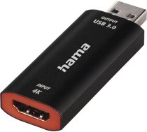 Hama video ierakstīšanas karte 4K HDMI uz USB 3.0 video ierakstīšanas karte (tiešai SLR kameras, videokameras vai Action Cam ierakstīšanai datorā, klēpjdatorā, lai izveidotu savienojumu tiešraidei, spēlēm, videokonferencēm)