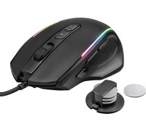 Trust Gaming GXT 165 Celox Gaming Maus, 200-10.000 DPI, Einstellbares Gewicht, RGB LED-Beleuchtung, 8 Programmierbaren Tasten, USB Kabel, Computer/Laptop/PC - Schwarz