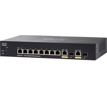 Cisco SG250-10P viedslēdzis ar 10 gigabitu Ethernet pieslēgvietām (GbE), 2 gigabitu Ethernet Combo SFP, 62 W PoE, ierobežota mūža aizsardzība (SG250-10P-K9-EU)