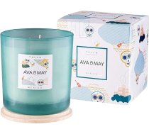 AVA & MAY Tulum Liela aromātiskā svece (500g) - Vegānu sojas vaska svece ar 70 stundu degšanas laiku - ar augstas kvalitātes dzintara, jasmīna un pačūlijas smaržīgo eļļu