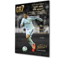 Cristiano Ronaldo CR7 Motivational Plakāts A4 bez ierāmējuma zelta parakstīts (kopija) Iedvesmojošs zelta citāti