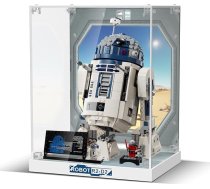 cooldac Akrila vitrīna Lego 75379 Star Wars R2-D2, putekļu necaurlaidīga un caurspīdīga HD aizmugurējās sienas plēves vitrīna R2-D2 Lego 75379 būvkomplektam (tikai vitrīna, Lego modelis komplektā nav iekļauts)