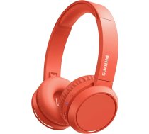 PHILIPS Audio TAH4205RD/00 austiņas uz ausīm ar basa pastiprināšanas pogu, Bluetooth, 29 stundu atskaņošana, ātrā uzlāde, trokšņu izolācija, salokāmas, sarkanas krāsas