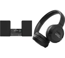 JVC UX-C25DAB - Micro HiFi sistēma ar CD, USB un JBL Tune 510BT - Bluetooth austiņas uz ausīm melnā krāsā