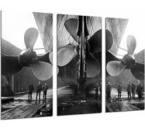 Sienas attēls Vintage laiva Trīs milzu propelleri Titanic Film 97 x 62 cm koka druka XXL formāta mākslas druka Ref.27008 ANE55B0773F47F2T
