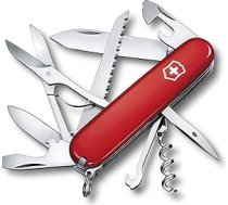Victorinox Huntsman kabatas nazis 15 funkcijas šķēres koka zāģis skrūvgriezis sarkans