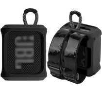 Silikona pārnēsājamā soma, kas paredzēta JBL GO 3 pārnēsājamam skaļrunim ar noņemamu siksnu velosipēda golfa grozam ceļojumu aizsargapvalks (melns) ANEB0B41VRVK3T