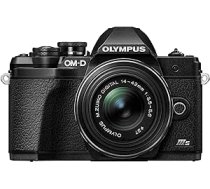 Olympus OM-D E-M10 Mark III S Micro Four Thirds System kameras komplekts, 16 MP sensors, 4K video, Wi-Fi, melns, Iekļauts M.Zuiko Digital ED 14-42mm F3.5-5.6 R pankūka, melna