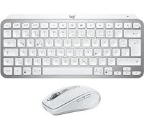 Logitech MX Keys Mini Keyboard + MX Anywhere 3S bezvadu pele — gluda rakstīšana, apgaismoti taustiņi, ātra ritināšana, Bluetooth, saderīga ar vairākām operētājsistēmām — gaiši pelēka, QWERTZ izkārtojums ANEB0C4PS35YQT