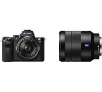 Sony Alpha 7 II bezspoguļa pilna kadra kamera ar Sony 28–70 mm f/3,5–5,6 tālummaiņas objektīvu (24,3 megapikseļi, ātrs hibrīda autofokuss) un SEL-2470Z Zeiss tālummaiņas objektīvu (24–70 mm, F4.0. Pilns kadrs) , Melns