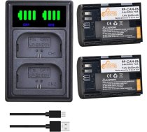 LP-E6 akumulators un LED duālais lādētājs, Pickle Power 2 x 2600 mAh akumulatori Canon EOS LP-E6N 5DS R 5D Mark II 5D Mark III 6D 7D 60D 70D 80D kamerām