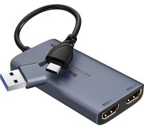 4K30Hz HDMI video ierakstīšanas karte ar cilpas izvadīšanu, Yinker USB/USB-C HDMI video ierakstīšanas karte Full HD 4K@30Hz 1080P@60fps ierakstīšanai un cilpas izvadīšanai, video ierakstīšanas ierīce OBS tiešraidei spēļu laikā