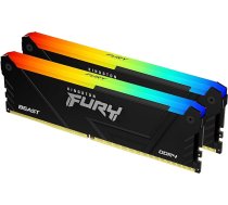 Kingston Fury Beast RGB 64GB 3200MT/s DDR4 CL16 DIMM (komplekts ar 2 atmiņas moduļiem) KF432C16BB2AK2/64