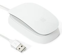 Ascrono - Uzlādes stacija, kas saderīga ar Apple Magic Mouse 2 - Balta - Lielisks aksesuārs | Var izmantot kā uzlādes staciju, statīvu un lādētāju | Komplektā ietilpst 1,5 m garš USB-A savienojuma kabelis