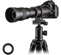 Venidice 420-800mm F8.3 telefoto tālummaiņas objektīvs ar manuālu fokusēšanu un T-Mount stiprinājumu Canon EOS T3 T3i T4i T5 T5i T6 T6i T6s T7 T7 T7i SL1 SL2 6D 7D 7D 60D 77D 80D 5D II/III/IV spoguļkamerām