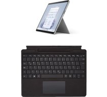 Microsoft Surface Pro 9 (2022), 13 collu 2-in-1 planšetdators/nezliekamais dators (Intel Core i7, 16 GB RAM, 1 TB SSD, Win 11 Home), Platinum, Intel Evo platforma + Pro 8/9 / X Signature tastatūra, melns