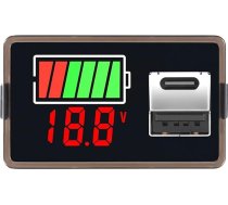 UGCMAFWLU C tipa USB USB DC8-100V 4829 auto akumulatora voltmetrs uzlādes līmeņa indikators litija akumulatora jaudas mērītājs testa displejs LED testeris (krāsa: I tips)