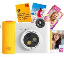 KODAK Smile+ bezvadu digitālā momentkadera ar efekta maiņas objektīvu, 2x3 collu cinka fotoattēlu izdrukas ar pašlīmējošu pamatni, saderīga ar iOS un Android ierīcēm - balta krāsā