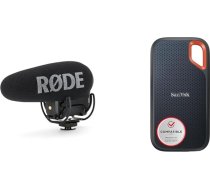 RØDE VideoMic Pro+ premium klases šāvējsistēmas mikrofons un SanDisk Extreme Portable SSD 1TB