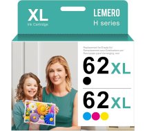 Lemero 62XL kasetnes, kas saderīgas ar HP 62 melnas krāsas kasetnēm HP Envy 5540 5544 5660 5640 7640 8000 OfficeJet 200 5740 5742 5744 8040 melnas krāsas printerim