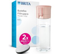 BRITA Aprikožu ūdens filtra pudele Pārnēsājamā ūdens filtrēšanas pudele hidratācijai ceļā Filtrē hloru, organiskos piemaisījumus, hormonus un pesticīdus un saglabā svarīgākās minerālvielas 600ml