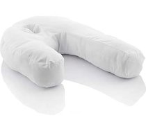 InnovaGoods - Ergonomisks U-veida sānu spilvens, ideāli piemērots grūtniecības laikā, veicina klusu elpošanu, mazina krākšanu, kokvilna un poliesters, balts, 39 x 57 x 14 cm