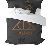 BELUM Harry Potter Segas pārvalks Deathly Hallows Segas pārvalks ar pogām 100% kokvilnas sega (Gulta 90 x 155 x 220 cm)