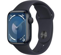 Apple Watch Series 9 (GPS, 41 mm) - Alumīnija korpuss Midnight ar sporta siksniņu Midnight, S/M (Atjaunots)