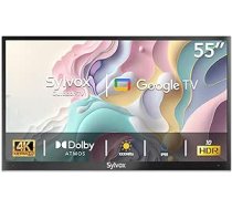 SYLVOX 55 collu āra televizors Smart Google televizors 4K HDR 1000 nits LED HDR10 Google palīgs Chromecast, Dolby Atmos, IP55 ūdensizturīgs, 60 Hz, WiFi, DVB-C/S2/T2, YouTube, Netflix, Deck Pro 2.0 ANEB0CQL62MKVT