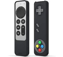 elago R4 Retro Case saderīgs ar Apple TV 4K Siri Remote 3. paaudzi (2022. gads) un 2. paaudzi (2021. gads) — klasisks kontroliera dizains [nefunkcionāls] (melns)