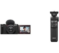 Sony ZV-1II videologu kamera, digitālā kamera (platleņķa tālummaiņas objektīvs, regulējams displejs video ierakstīšanai, 4K video, daudzvirzienu mikrofons) + Bluetooth rokturis