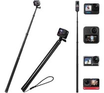 Īpaši gara pašbildes nūja saderīga ar GoPro Hero 12/11/10/9/8/Max/7/6/5, Insta 360 One R/Rs One X, Osmo Action, 6 garumu oglekļa šķiedras vieglo stabu monopodu 3M