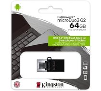 Kingston DataTraveler microDuo3 G2 DTDUO3G2/64GB microUSB un A tipa USB zibatmiņa Android OTG Black ANEB0892Q1KLVT