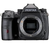 Pentax K-3 Mark III vienkrāsains korpuss, melns APS-C DSLR kamera — 100% redzes lauks, optiskais skatu meklētājs, 5 asu 5,5 līmeņi korpusa SR, ISO 1 600 000, laikapstākļu izturīga, maks. 12 kadri sekundē, skārienekrāns