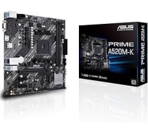 ASUS Prime A520M-K mātesplates ligzda AM4 (AMD Ryzen, micro-ATX, M.2, 1Gbit/s-Ethernet, SATA 6Gbit/s, USB 3.2 Gen 2 Type-A) ANEB08DQB2GDNT