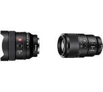 Sony SEL14F18GM | Pilna formāta FE 14 mm F1.8 GM — Premium G Master sērijas objektīvs ar fiksētu fokusa attālumu un FE 90 f/2.8 G | Pilns formāts, vidējs tele/makro objektīvs (SEL90M28G)